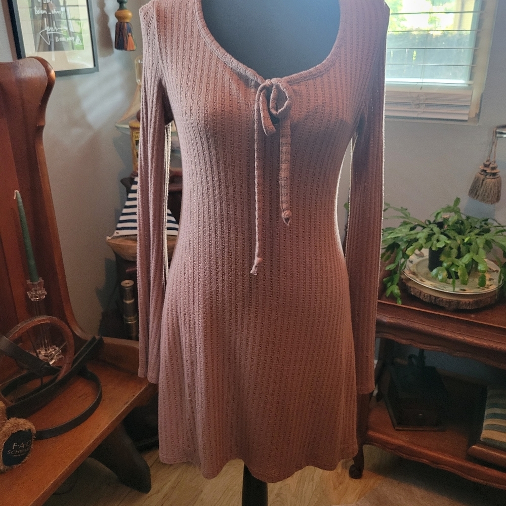 See You Monday Tan Knit Dress